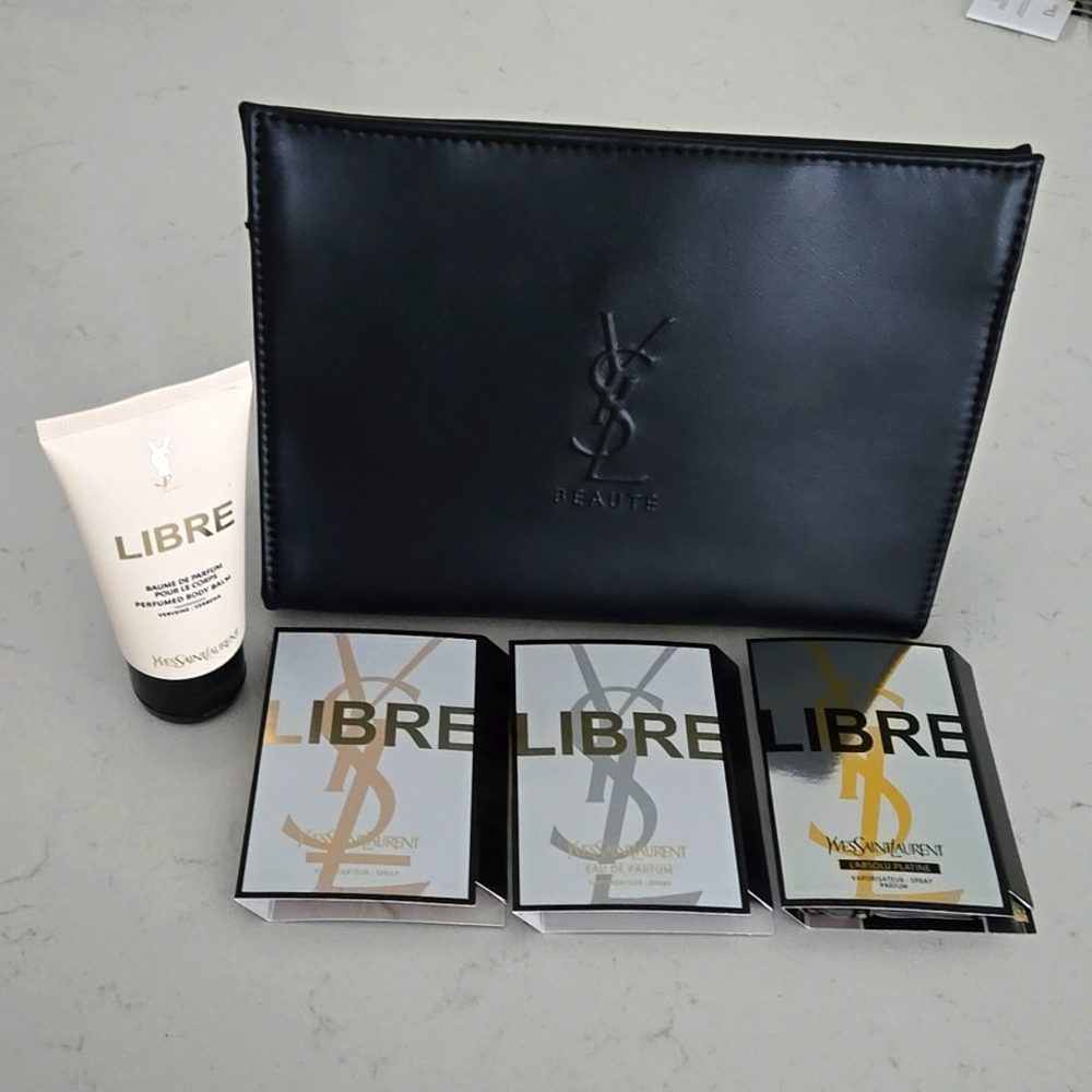 Brand New YVES SAINT LAURENT Clutch pouch body lotion body balm Libre &3x Libre